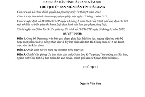 Quyết định 193/QĐ-UBND Danh mục văn bản quy phạm pháp luật hết hoặc ngưng hiệu lực Hà Giang 2017