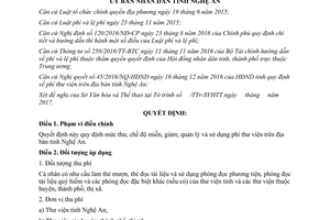 Quyết định 27/2017/QĐ-UBND phí thư viện Nghệ An