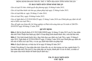 Quyết định 08/2017/QĐ-UBND bãi bỏ Quyết định 91/2015/QĐ-UBND thuốc thú y Ninh Thuận