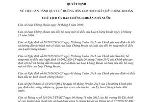 Quyết định 87/QĐ-UBCK hướng dẫn giao dịch ký quỹ chứng khoán 2017