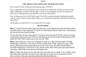 Quyết định 344/QĐ-UBND danh mục nội dung thủ tục hành chính chuẩn hóa thuộc Sở Y tế Quảng Ninh 2017