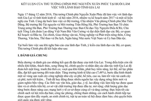 Thông báo 45/TB-VPCP kết luận Thủ tướng buổi làm việc với lãnh đạo tỉnh Gia Lai 2017