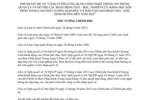 Quyết định 117/QĐ-TTg Tăng cường ứng dụng công nghệ thông tin trong hoạt động dạy học 2017