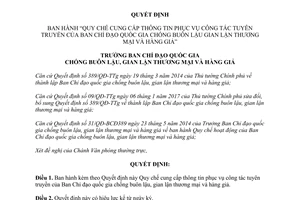 Quyết định 01/QĐ-BCĐ389 cung cấp thông tin phục vụ công tác chống buôn lậu gian lận thương mại 2017