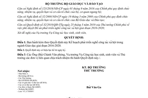 Quyết định 327/QĐ-BGDĐT Kế hoạch phát triển nghề công tác xã hội trong ngành Giáo dục 2017 2020