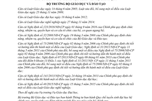 Thông tư 05/2017/TT-BGDĐT Quy chế tuyển sinh đại học cao đẳng ngành đào tạo giáo viên hệ chính quy