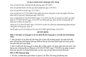 Quyết định 353/2017/QĐ-UBND giá dịch vụ trông giữ xe tại điểm đỗ bãi trông giữ xe Quảng Ninh