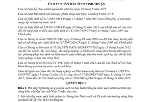 Quyết định 07/2017/QĐ-UBND duyệt giá biểu giá nước sạch sinh hoạt nông thôn Ninh Thuận
