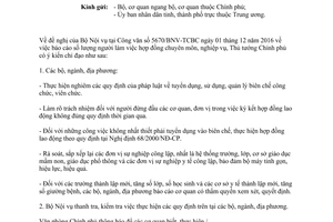 Công văn 30/VPCP-TCCV hợp đồng chuyên môn nghiệp vụ tại cơ quan thuộc bộ ngành địa phương 2017