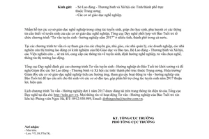 Công văn 24/TCDN-VP phối hợp tổ chức chương trình tư vấn tuyển sinh hướng nghiệp 2017