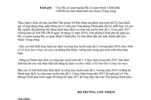 Công văn 164/VPCP-KSTT báo cáo tình hình thực hiện dịch vụ công trực tuyến mức độ 3 4 2016 2017