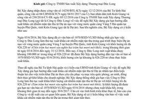 Công văn 32/BXD-VLXD gia hạn hướng dẫn xuất khẩu cát nhiễm mặn tận thu từ Dự án nạo vét 2017