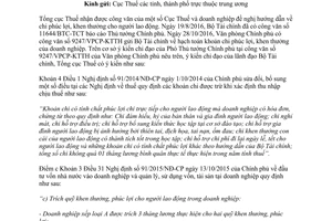 Công văn 158/TCT-CS hạch toán khoản chi phúc lợi doanh nghiệp 2017