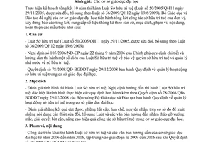 Công văn 139/BGDĐT-KHCNMT công tác sở hữu trí tuệ cơ sở giáo dục đại học phục vụ tổng kết thi hành 2017