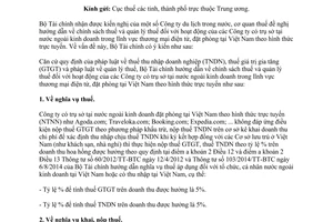 Công văn 848/BTC-TCT chính sách thuế quản lý thuế hoạt động kinh doanh đặt phòng trực tuyến 2017