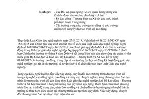 Công văn số 106/TCDN-DNCQ chuyển đổi chương trình đào tạo theo Luật giáo dục nghề nghiệp 2017