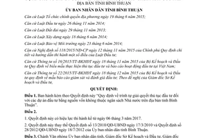 Quyết định 07/2017/QĐ-UBND giải quyết thủ tục đầu tư dự án nguồn vốn không thuộc ngân sách Bình Thuận