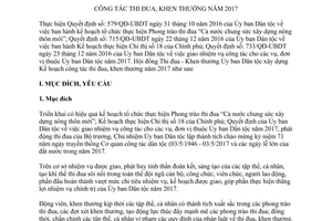 Kế hoạch 140/KH-HĐTĐKT công tác thi đua khen thưởng 2017