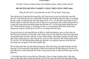 Công điện 1566/CĐ-BNN-TCLN 2017 tăng cường công tác phòng chữa cháy rừng