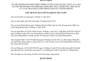 Quyết định 151/QĐ-UBCK huớng dẫn Thông tư 272/2016/TT-BTC lệ phí lĩnh vực chứng khoán 2017