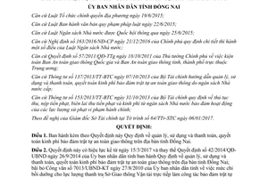 Quyết định 06/2017/QĐ-UBND kinh phí bảo đảm trật tự an toàn giao thông Đồng Nai 2017