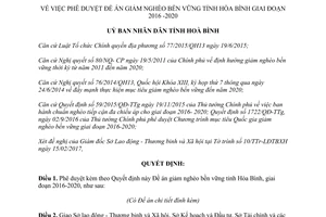 Quyết định 237/QĐ-UBND phê duyệt Đề án giảm nghèo bền vững Hòa Bình 2016 2020 2017
