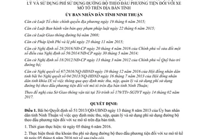 Quyết định 14/2017/QĐ-UBND bãi bỏ Quyết định 51/2013/QĐ-UBND phí đường bộ Ninh Thuận