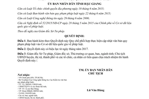 Quyết định 06/2017/QĐ-UBND Quy chế phối hợp cập nhật văn bản pháp luật Hậu Giang 2017