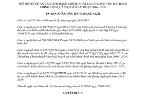 Quyết định 173/QĐ-UBND Đề án cải cách hành chính thủ tục hành chính Quảng Ngãi 2016 2020 2017