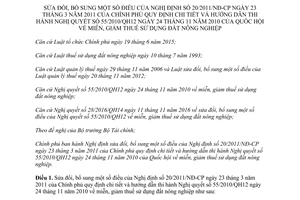 Nghị định 21/2017/NĐ-CP sửa đổi 20/2011/NĐ-CP miễn giảm thuế sử dụng đất nông nghiệp