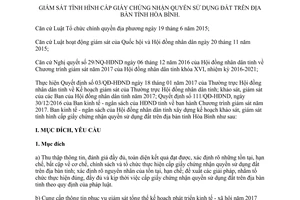 Kế hoạch 07/KH-HĐND giám sát tình hình cấp giấy chứng nhận quyền sử dụng đất Hòa Bình 2017
