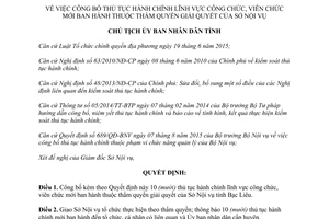 Quyết định 331/QĐ-UBND thủ tục hành chính công viên chức mới thẩm quyềnSở Nội vụ Bạc Liêu 2017