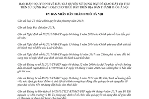 Quyết định 04/2017/QĐ-UBND đấu giá quyền sử dụng đất để giao đất có thu tiền cho thuê đất Hà Nội
