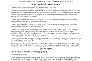 Quyết định 31/2017/QĐ-UBND chi phí duy tu tái tạo kết cấu hạ tầng Khu công nghiệp Nam Cấm Nghệ An