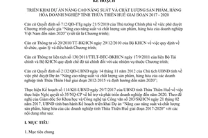 Kế hoạch 35/KH-UBND 2017 nâng cao năng suất chất lượng sản phẩm hàng hóa doanh nghiệp Huế 2017 2020