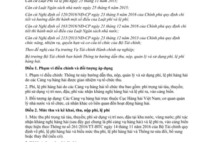 Thông tư 17/2017/TT-BTC phí lệ phí hàng hải 2016