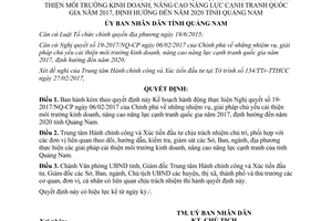 Quyết định 603/QĐ-UBND thực hiện Nghị quyết 19-2017/NQ-CP Quảng Nam 2017