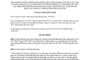 Quyết định 451/QĐ-UBND 2017 thực hiện 19-2017/NQ-CP môi trường kinh doanh cạnh tranh Đắk Lắk