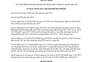 Quyết định 444/QĐ-UBND phê duyệt kế hoạch sử dụng đất quận Hải An Hải Phòng 2017