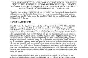 Kế hoạch 52/KH-UBND thực hiện Nghị quyết 19-2017/NQ-CP cải thiện môi trường kinh doanh 2017