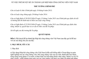 Quyết định 132/QĐ-TTg phê duyệt Đề án thành lập Hiệp hội công chứng viên Việt Nam 2017