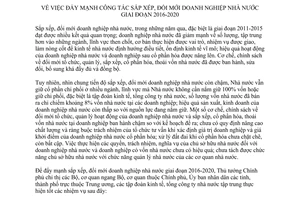 Chỉ thị 04/CT-TTg đẩy mạnh công tác sắp xếp đổi mới doanh nghiệp nhà nước 2016 2020