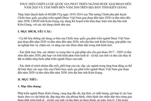 Kế hoạch 15/KH-UBND 2017 thực hiện Chiến lược phát triển ngành Dược Việt Nam Kiên Giang