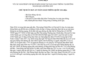 Công điện 03/CĐ-UBATGTQG giải pháp cấp bách giảm tai nạn giao thông đường ngang qua đường sắt 2017