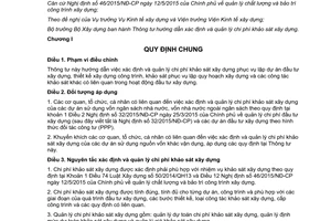 Thông tư 01/2017/TT-BXD hướng dẫn xác định quản lý chi phí khảo sát xây dựng