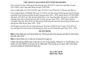 Quyết định 371/QĐ-UBND phát triển thương mại điện tử Thanh Hóa 2020 2017