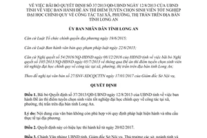 Quyết định 04/2017/QĐ-UBND bãi bỏ 37/2013/QĐ-UBND tuyển chọn sinh viên tốt nghiệp đại học Long An