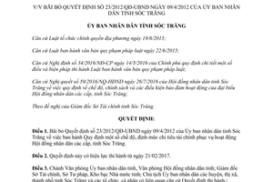 Quyết định 06/2017/QĐ-UBND bãi bỏ Quyết định 23/2012/QĐ-UBND Sóc Trăng