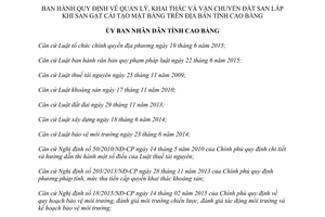 Quyết định 06/2017/QĐ-UBND quản lý khai thác vận chuyển đất san lấp khi cải tạo mặt bằng Cao Bằng