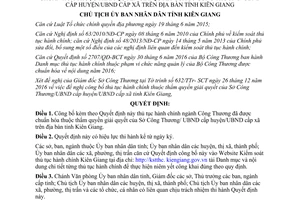 Quyết định 294/QĐ-UBND công bố thủ tục hành chính ngành Công Thương Kiên Giang 2017